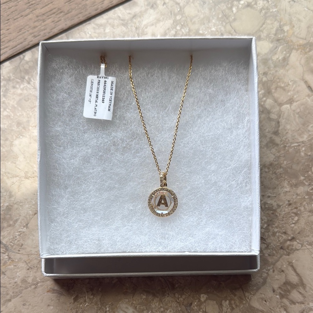 Gold Initial Pendant “A” Necklace